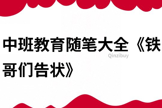 中班教育随笔大全《铁哥们告状》