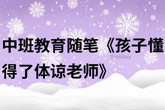 中班教育随笔《孩子懂得了体谅老师》