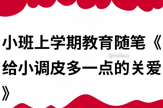 小班上学期教育随笔《给小调皮多一点的关爱》