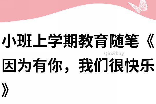 小班上学期教育随笔《因为有你，我们很快乐》