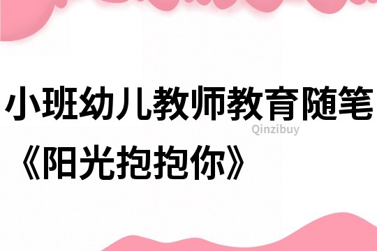 小班幼儿教师教育随笔《阳光抱抱你》