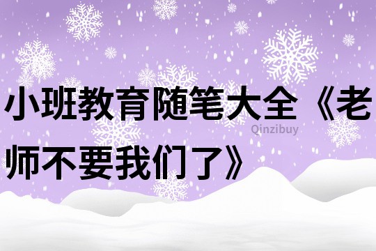 小班教育随笔大全《老师不要我们了》