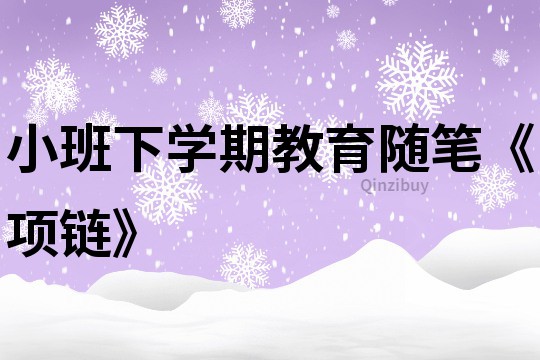 小班下学期教育随笔《项链》