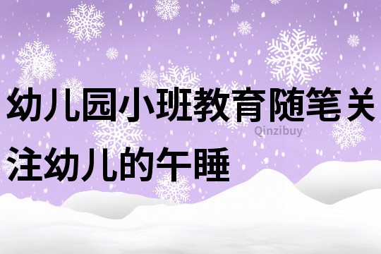 幼儿园小班教育随笔：关注幼儿的午睡