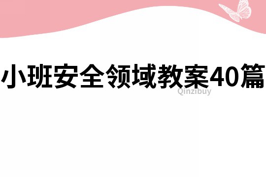 小班安全领域教案40篇