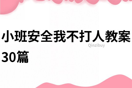 小班安全我不打人教案30篇