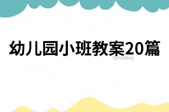 幼儿园小班教案20篇