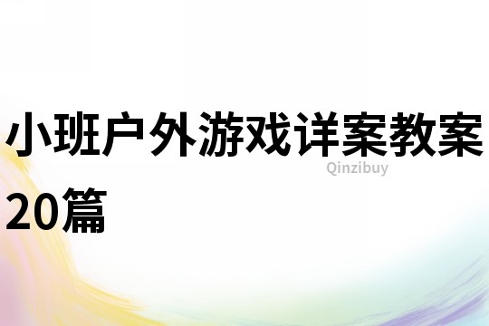 小班户外游戏详案教案20篇