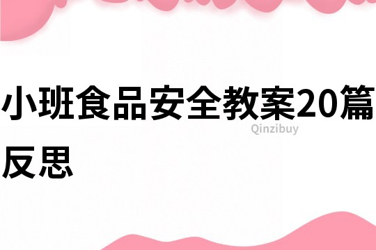 小班食品安全教案20篇反思