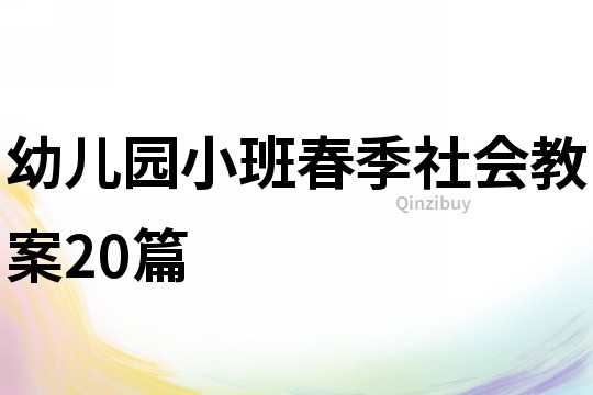 幼儿园小班春季社会教案20篇