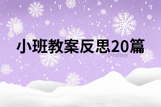 小班教案反思20篇