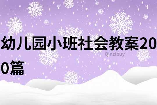 幼儿园小班社会教案200篇