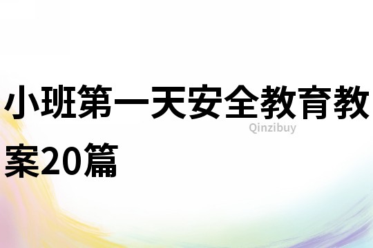 小班第一天安全教育教案20篇