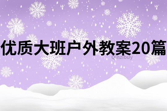 优质大班户外教案20篇