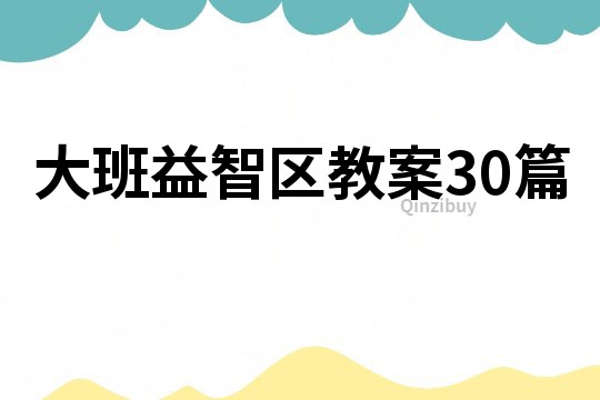 大班益智区教案30篇