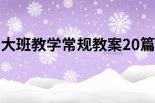 大班教学常规教案20篇