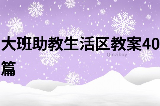 大班助教生活区教案40篇