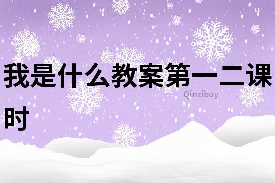 我是什么教案第一二课时