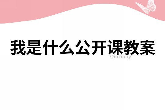 我是什么公开课教案