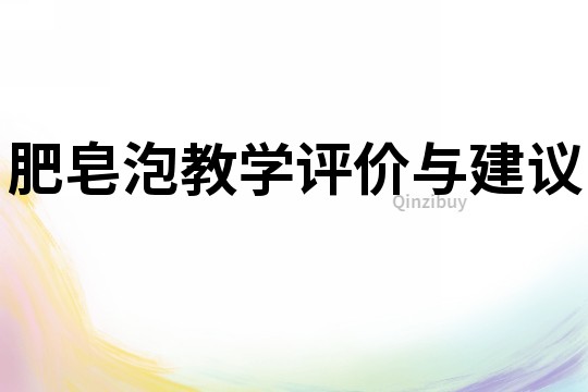 肥皂泡教学评价与建议