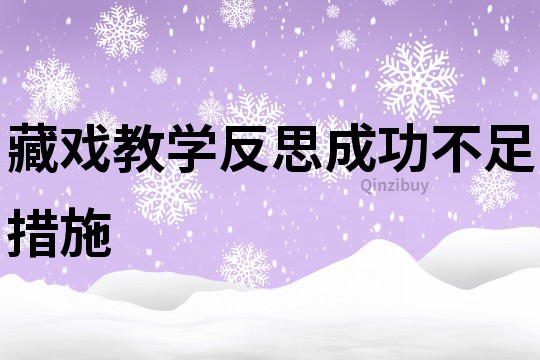 藏戏教学反思成功不足措施