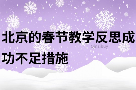 北京的春节教学反思成功不足措施