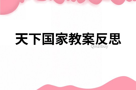 天下国家教案反思