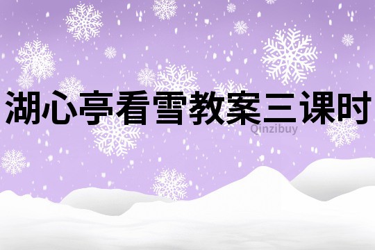 湖心亭看雪教案三课时