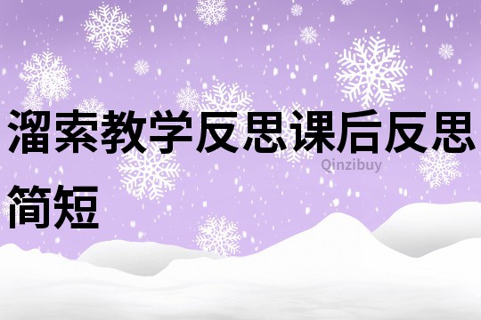 溜索教学反思课后反思简短