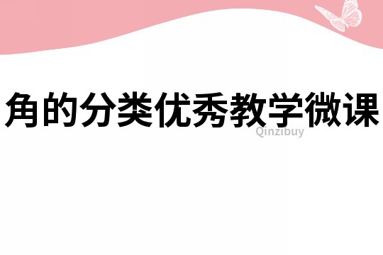 角的分类优秀教学微课