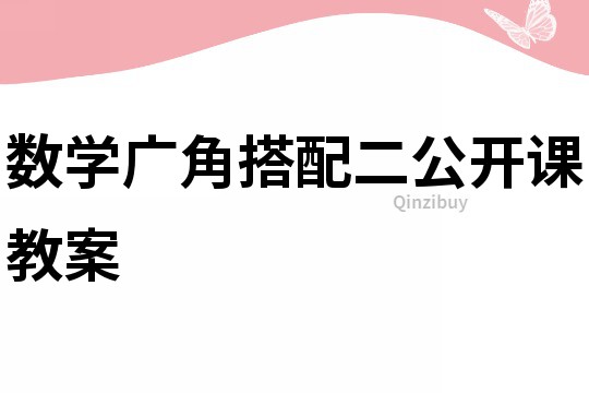 数学广角搭配二公开课教案