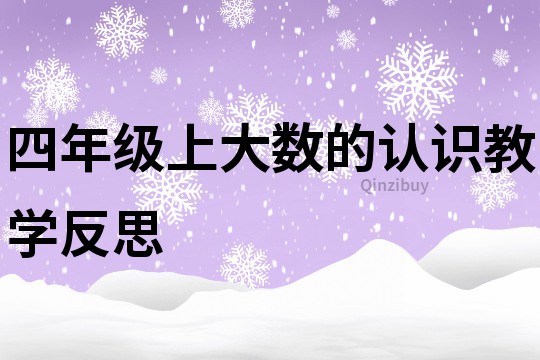 四年级上大数的认识教学反思