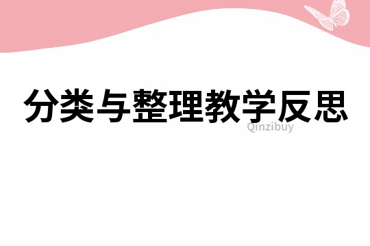 分类与整理教学反思