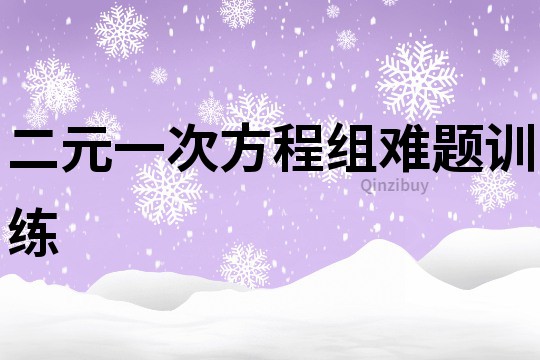 二元一次方程组难题训练