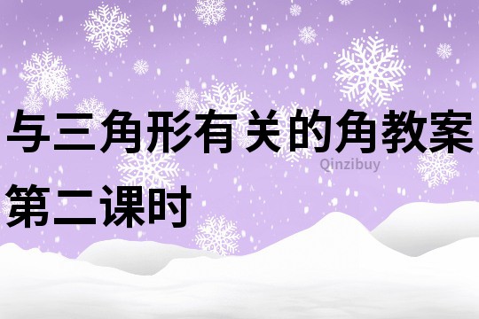 与三角形有关的角教案第二课时