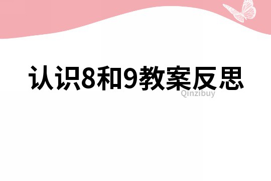 认识8和9教案反思