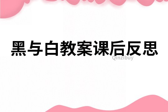 黑与白教案课后反思