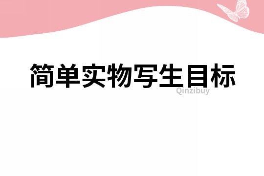 简单实物写生目标