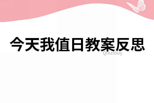 今天我值日教案反思