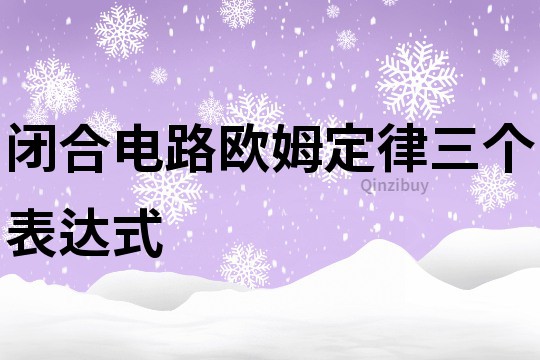 闭合电路欧姆定律三个表达式