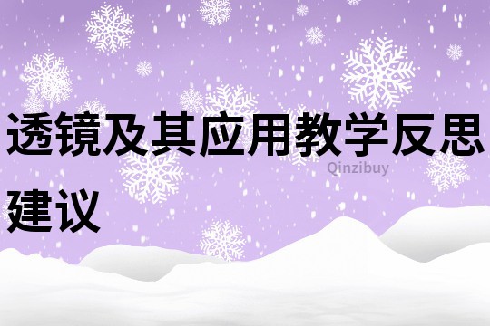 透镜及其应用教学反思建议