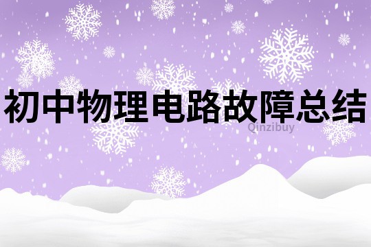 初中物理电路故障总结