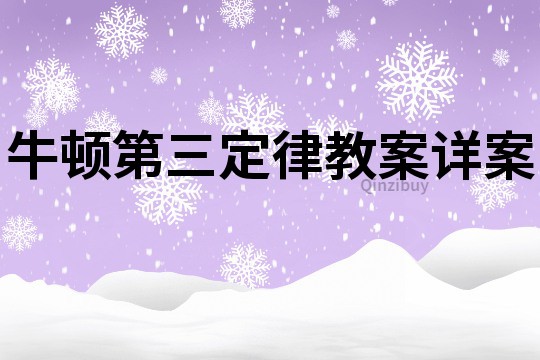 牛顿第三定律教案详案