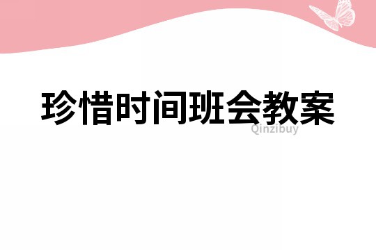 珍惜时间班会教案