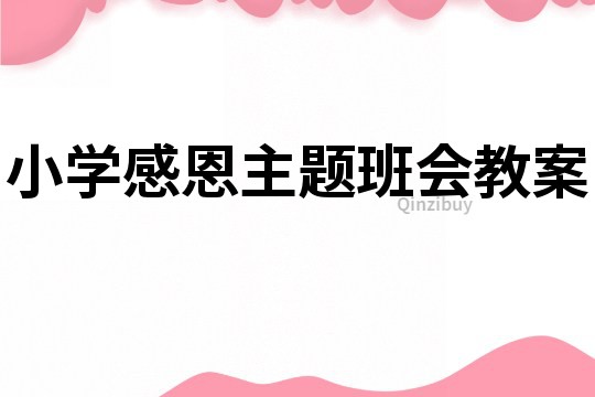 小学感恩主题班会教案