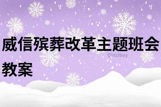 威信殡葬改革主题班会教案