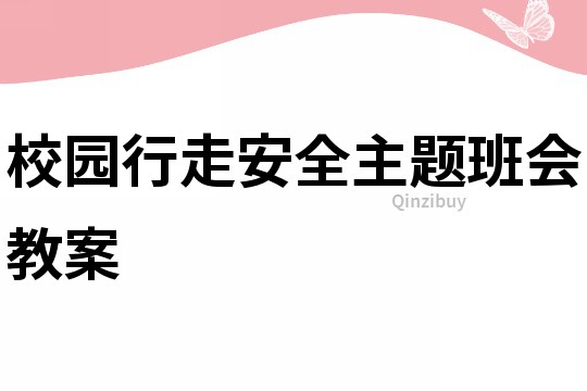 校园行走安全主题班会教案