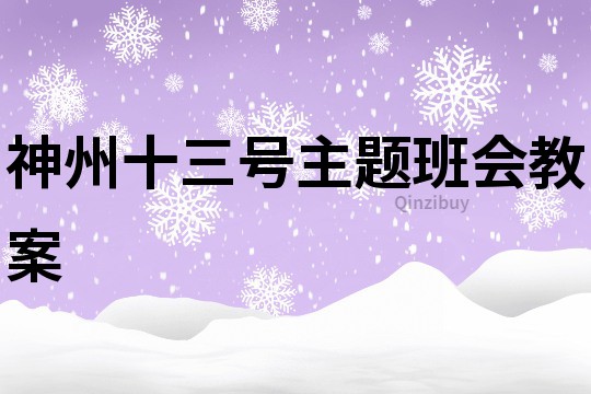 神州十三号主题班会教案