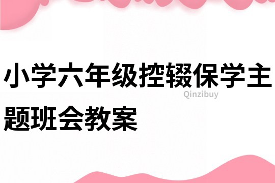 小学六年级控辍保学主题班会教案