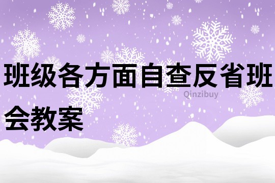 班级各方面自查反省班会教案